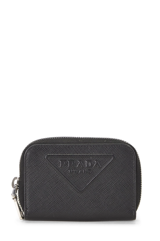 Black Saffiano Zip Around Coin Purse, , large image number 0