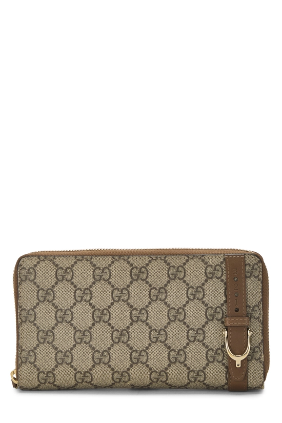 Brown GG Supreme Canvas Nice Zip Around Wallet, , large image number 0