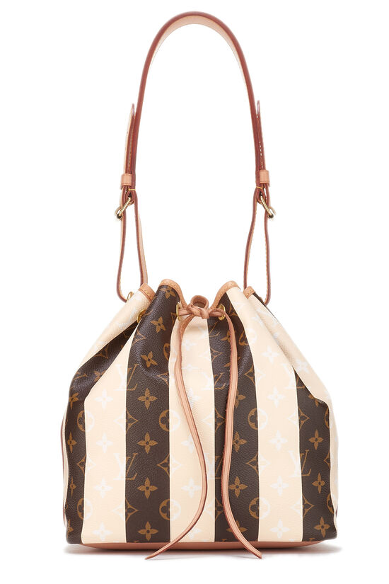 Cream Epi Leather Louis Vuitton Noe Bucket Bag with initials