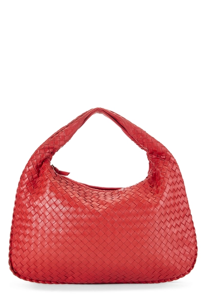 Red Intrecciato Veneta Hobo Medium