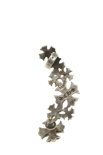 Sterling Silver Cross Cluster Ear Cuff, , large