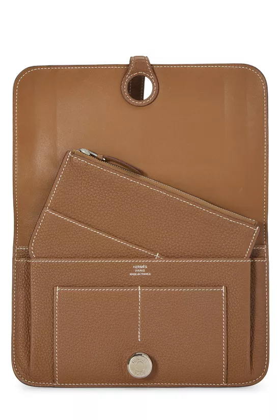 Gold Togo Dogon Wallet GM, , large image number 3