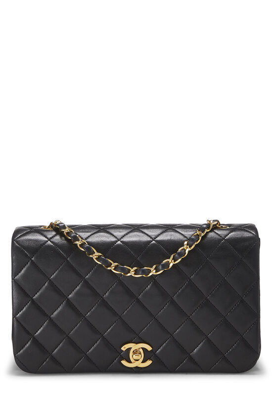 Black Quilted Lambskin Full Flap Small, , large image number 0