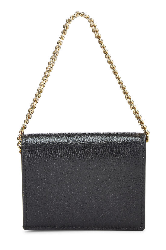 Black Leather Zumi Card Case Wallet on Chain, , large image number 2