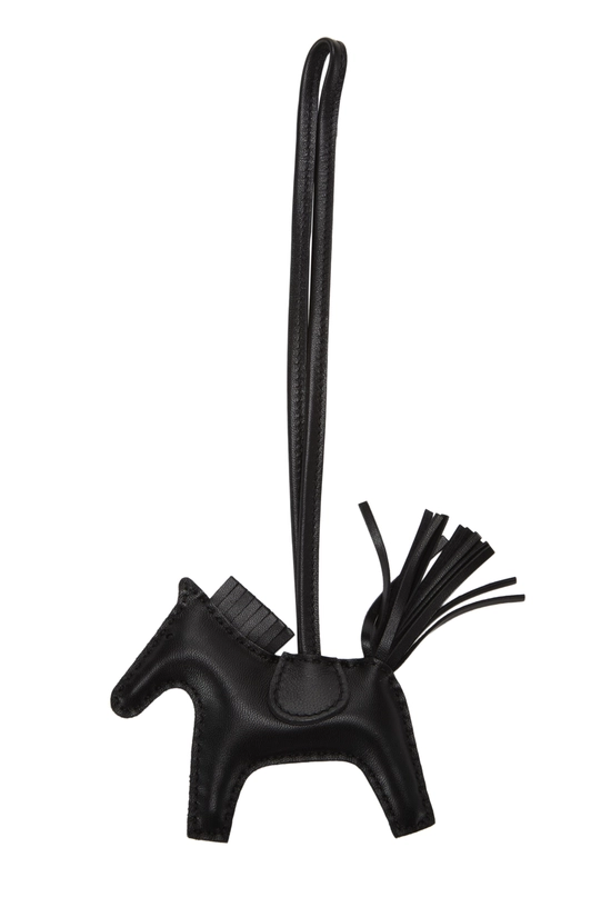 Black Milo Leather Rodeo Bag Charm PM, , large image number 0