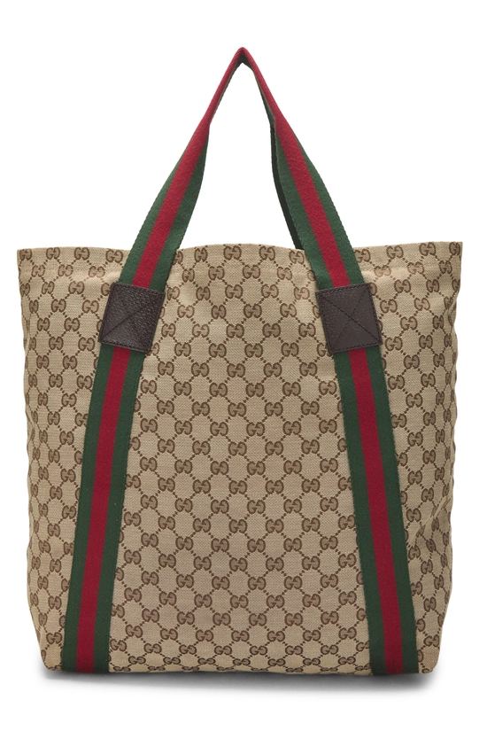 Original GG Canvas Flat Web Tote, , large image number 4