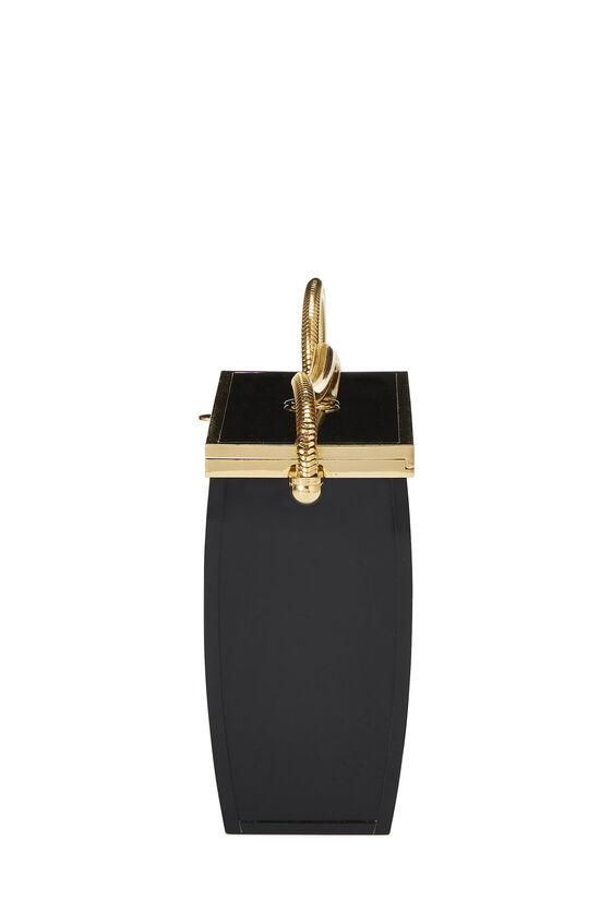 Black & Gold Lucite Minaudière Box Bag Mini, , large image number 5