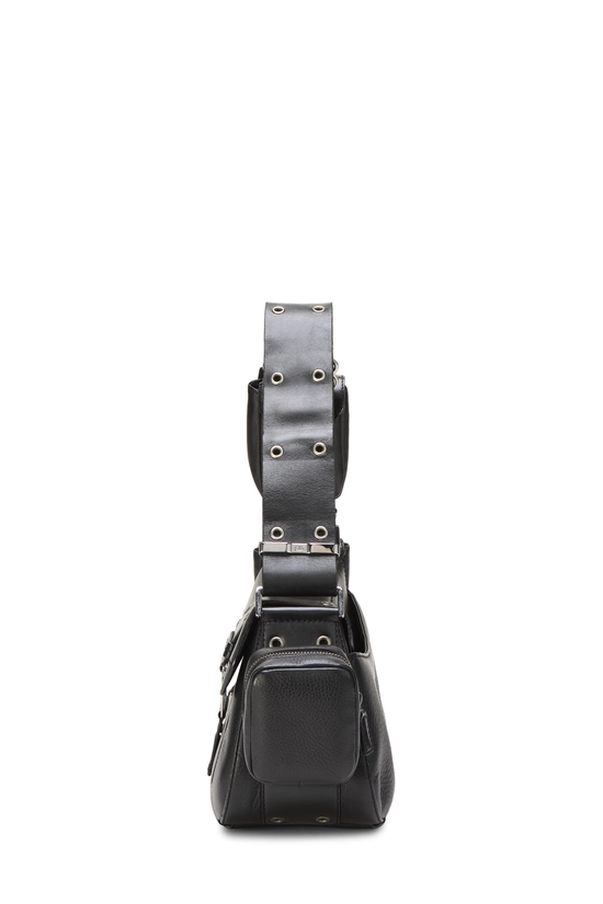 Black Leather Street Chic Columbus Shoulder Bag, , large image number 2