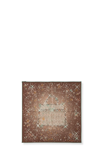 Brown & Multicolor 'Magic Kelly' Silk Pocket Square