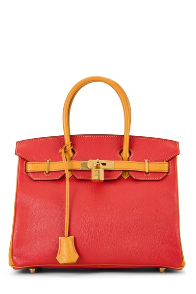 Rouge Tomate & Jaune d'Or Chevre Horseshoe Birkin 30