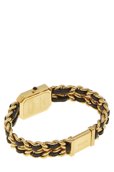 Gold & Black Leather Premiere Watch XL, , large