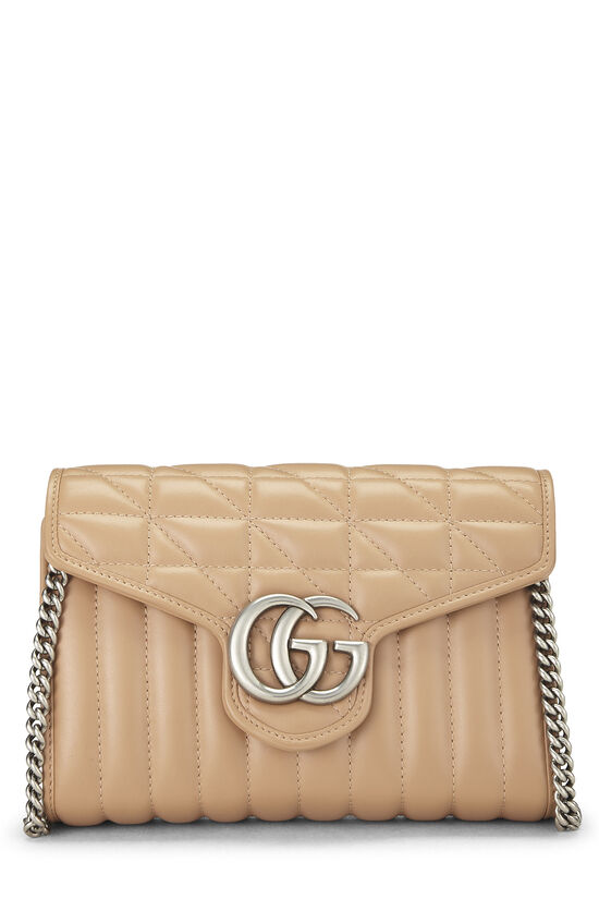 Beige Leather GG Marmont Crossbody Small, , large image number 0
