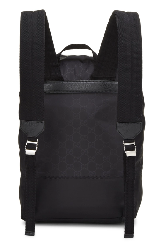 Black GG Nylon Backpack, , large image number 3