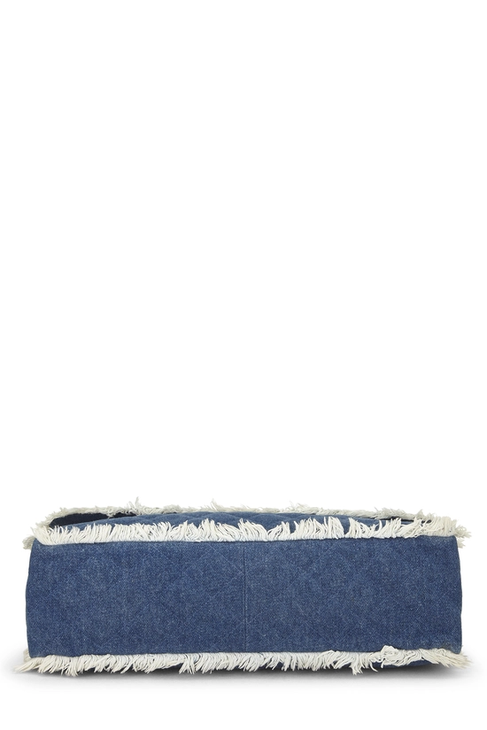 Blue Quilted Denim Half Flap Maxi, , large image number 4