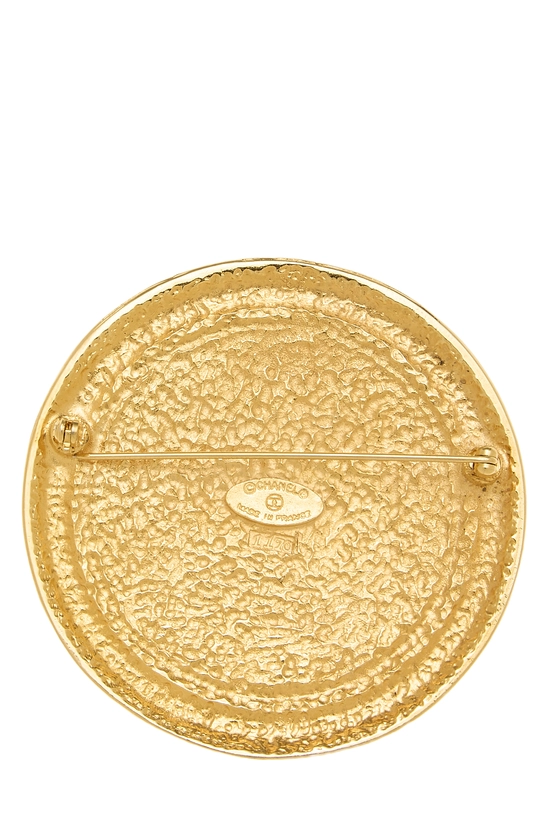 Gold 'CC' Logo Brooch, , large image number 1