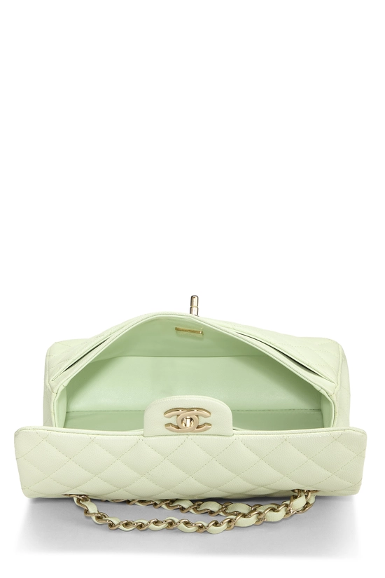Green Quilted Caviar Classic Double Flap Small, , large image number 5