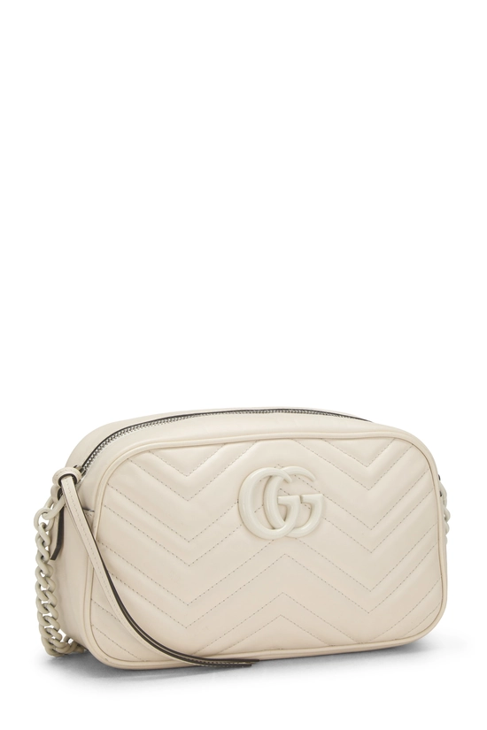 White Leather GG Marmont Crossbody Bag Small, , large image number 1