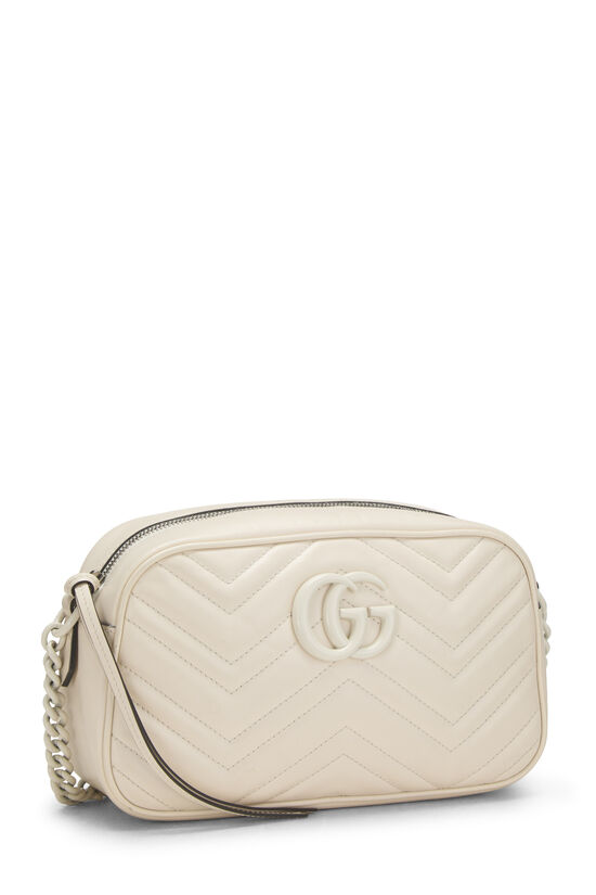 White Leather GG Marmont Crossbody Bag Small, , large image number 1