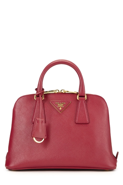 Red Saffiano Promenade Small