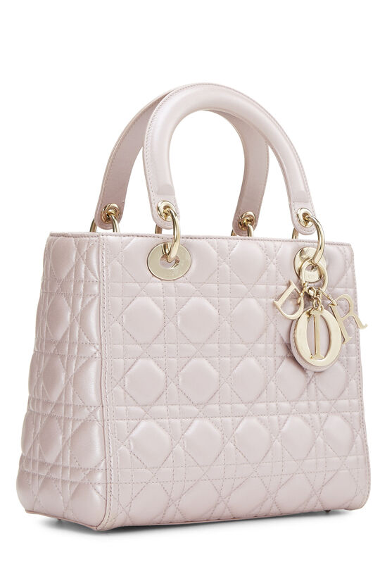 Pearly Pink Cannage Quilted Lambskin Lady Dior Medium, , large image number 1