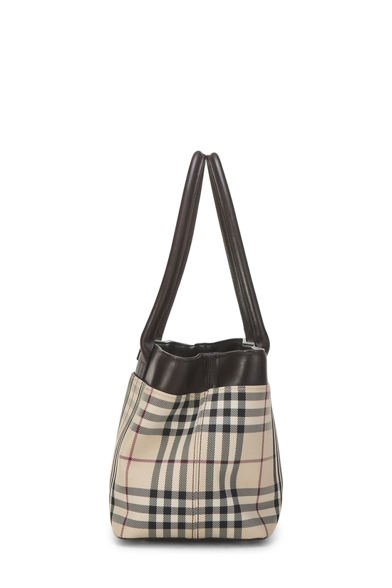 Brown Nylon Check Handbag Long, , large image number 2