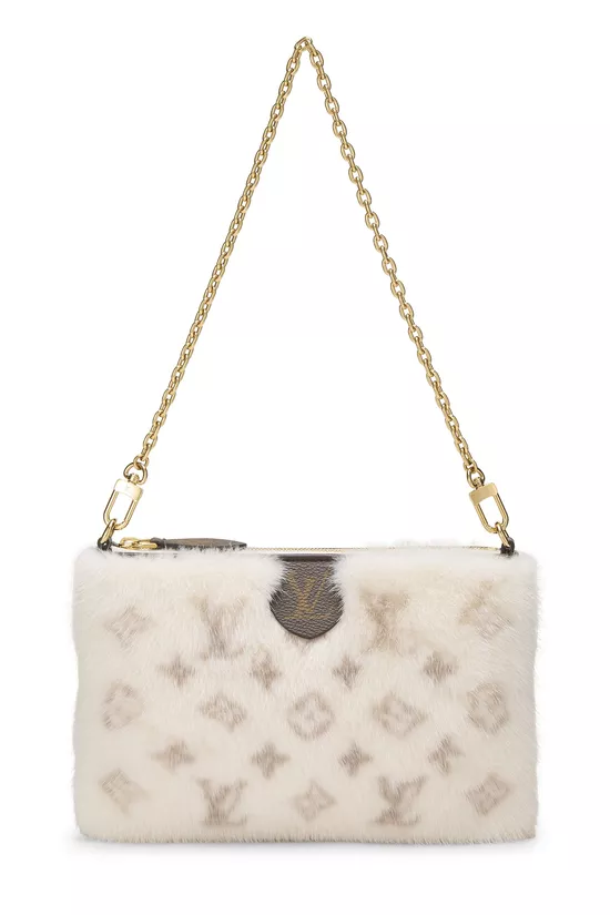 Cream Mink Fur Milla Pochette MM, , large image number 0