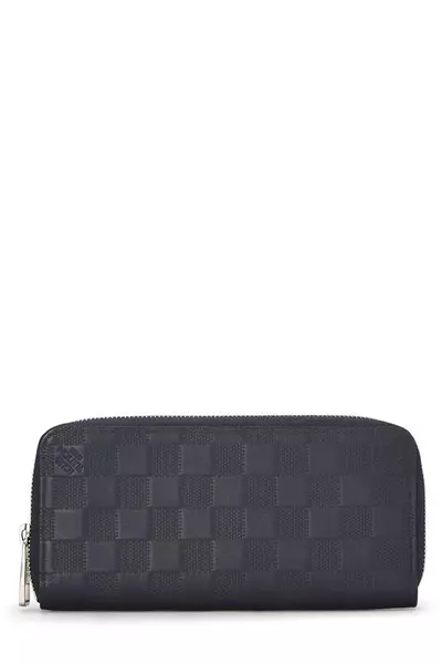 Navy Damier Infini Zippy Vertical Wallet
