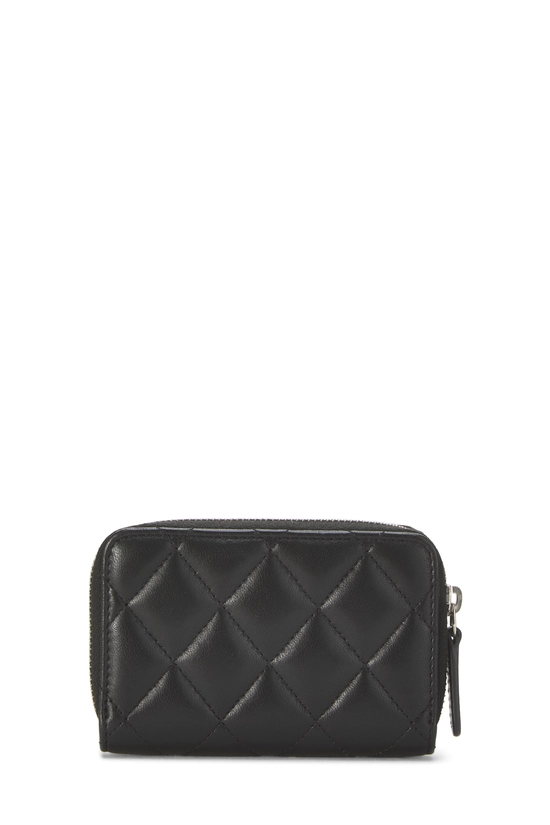 Black Lambskin Zip Around Coin Purse, , large image number 2