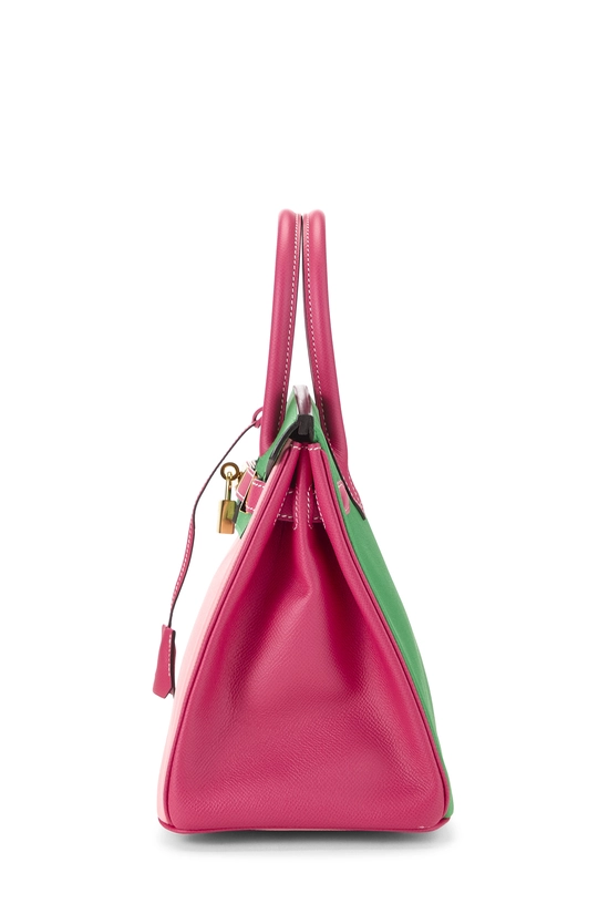 Rose Confetti, Rose Tyrien, Bambou Epsom Horseshoe Birkin 30, , large image number 2