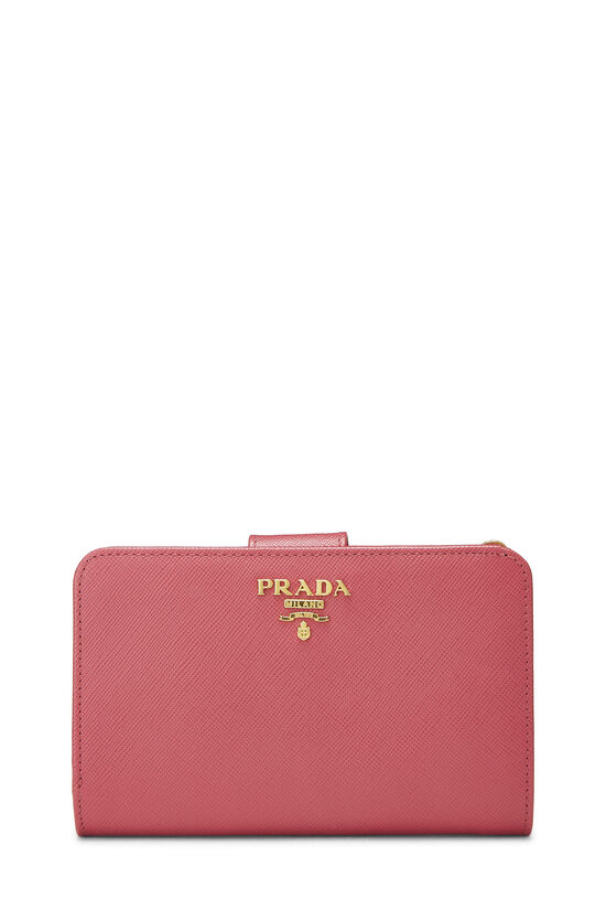 Pink Saffiano Compact Wallet, , large image number 0