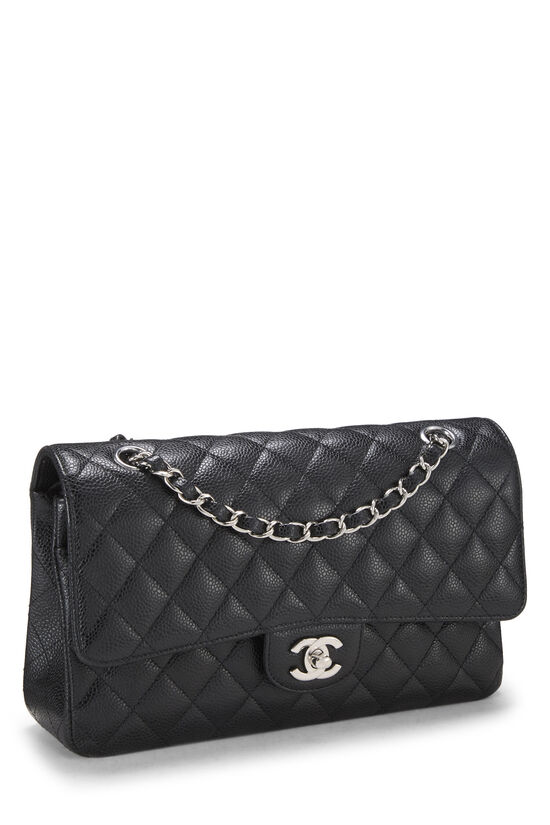 Black Quilted Caviar Classic Double Flap Medium, , large image number 1