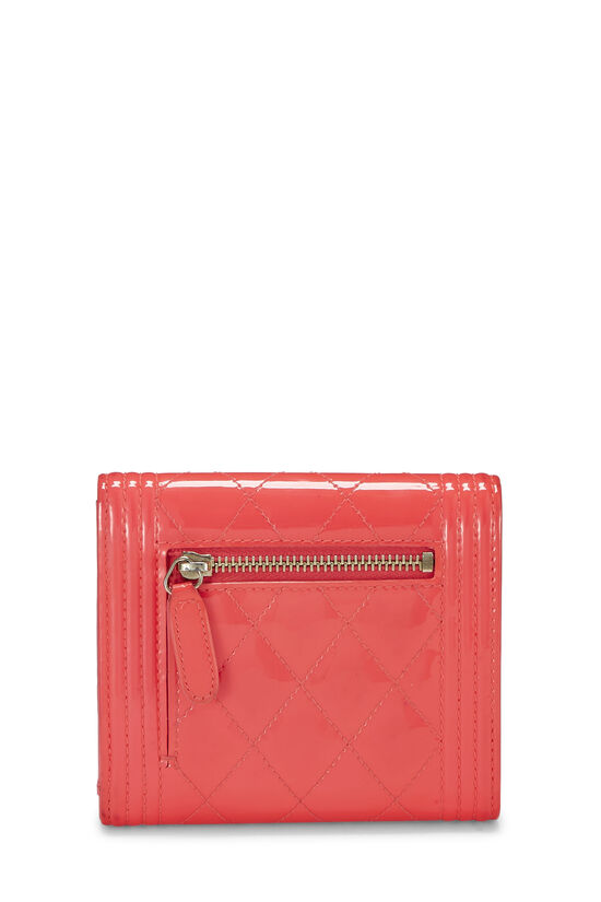 Pink Quilted Patent Leather Boy Wallet