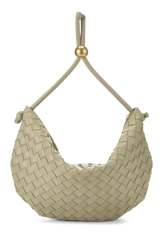 Green Intrecciato Turn Pouch Medium, , large image number 3