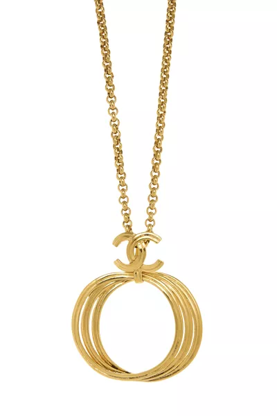 Gold Open Pendant Necklace , , large