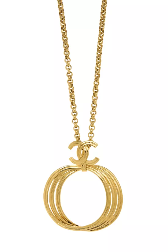 Gold Open Pendant Necklace , , large image number 1