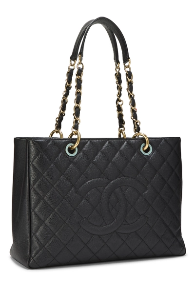 Black Quilted Caviar Grand Shopping Tote (GST), , large