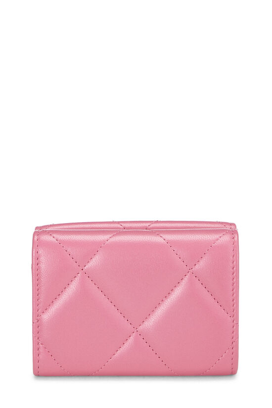Pink Quilted Lambskin 19 Compact Wallet, , large image number 3