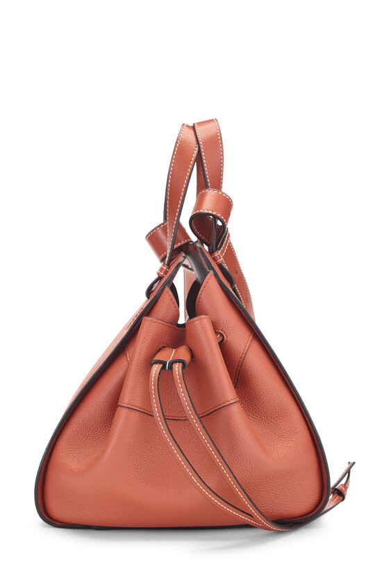 Orange Calfskin Hammock Drawstring Bag Small, , large image number 2