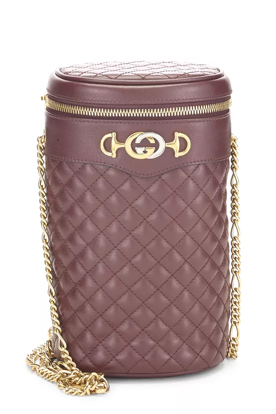 Burgundy Quilted Calfskin Trapuntata Zumi Belt Bag, , large image number 0