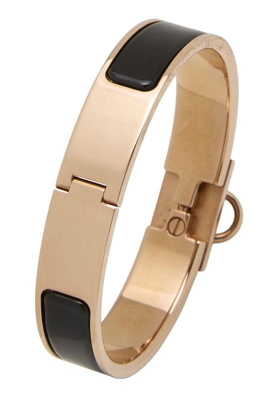 Black Rose Gold Clic Anneau Bracelet Narrow, , large image number 1