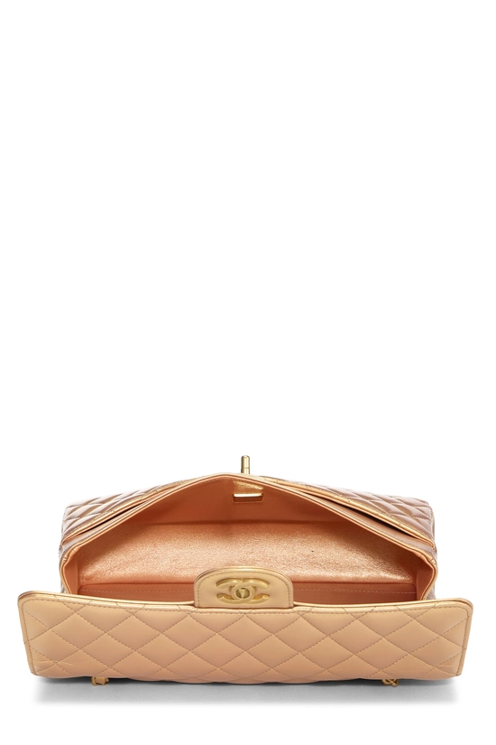 Iridescent Gold Quilted Calfskin Classic Double Flap Medium, , large image number 5