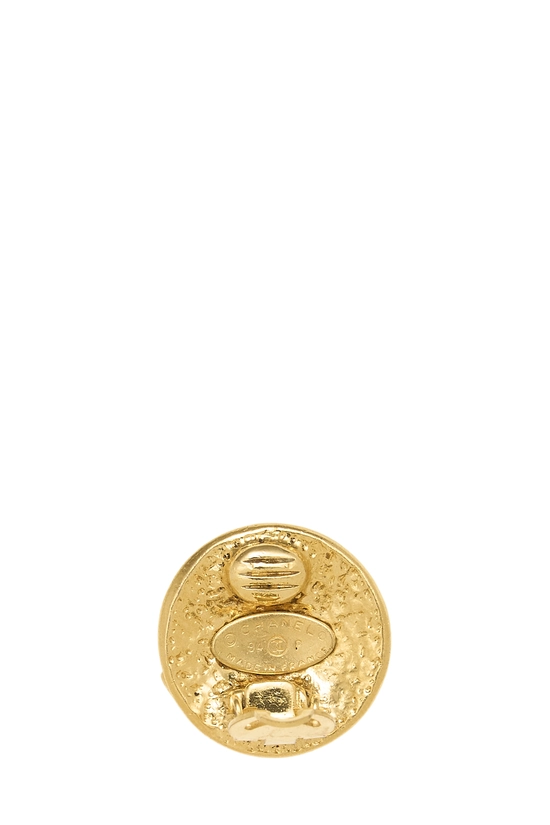 Gold Quilted Round Earrings, , large image number 2