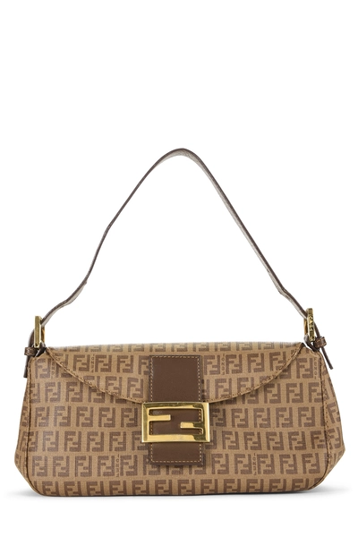 Brown Zucchino Coated Canvas Shoulder Bag