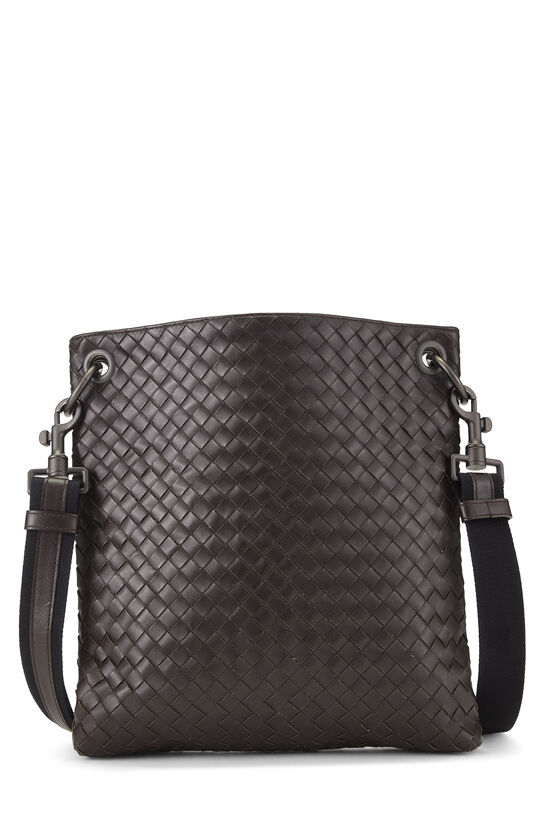 Brown Intrecciato Flat Messenger Bag, , large image number 0