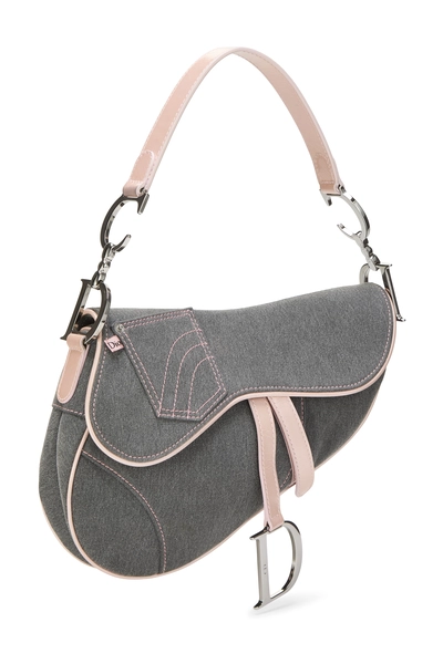 Grey Denim Saddle Bag, , large