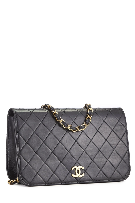 Black Quilted Lambskin Snap Full Flap Small, , large image number 1