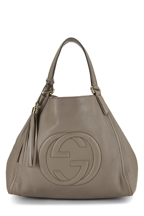 Grey Leather Soho Convertible Shoulder Bag, , large image number 0