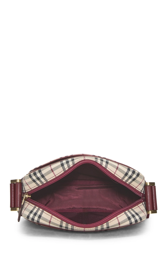 Burgundy Jacquard Canvas House Check Vertical Camera Bag Medium, , large image number 5