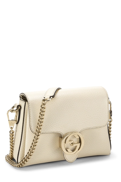 Gucci White Leather Interlocking Shoulder Bag Small — photo 2