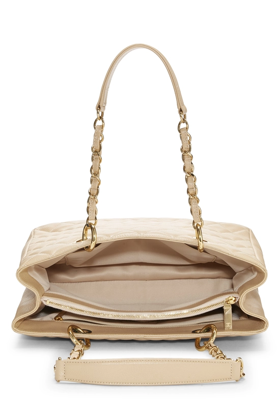 Beige Quilted Caviar Grand Shopping Tote (GST), , large image number 5